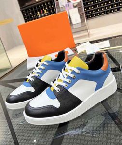 Luxury Casual Low-Top Freestyle Sneaker Shoes Men Orange Rubber Sole Goatskin Leather Skateboard Walking Wholesale Comfort Runner Sporty EU38-46