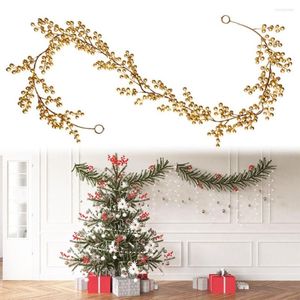 装飾的な花の小道具飾り吊り花輪クリスマスツリーゴールドベリーブドウハッピーイヤークリスマスガーランド人工植物