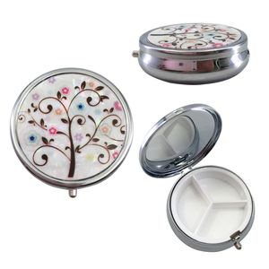 Butterfly Storage Boxes Bins Pillbox Medicine Container Tablet Storage Case Round Shape Medicine Container For Pill Storage Holder