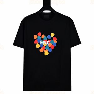 Designer T Shirt Mens Streetwear Tops Women Kolor Heart Print Odzież Pary