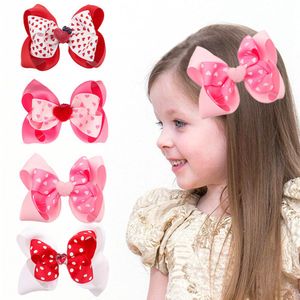 Double Layer Ribbon Bows Hair Clips Pink Hair Bands Accessories For Girls Barrettes Headwear Floral Hairpins Kids Gift 1766