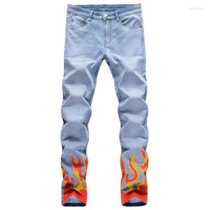 Herren Jeans Hip Hosen Streetwear Männer Lose Denim Graffiti drucken blaue antike harajuku joggers Baumwollhosen für männlich