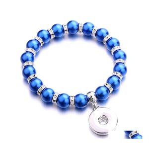 car dvr Beaded Strands Colorf Style Acrylic Beads Strand Bracelet 18Mm Snap Button Charms Jewelry For Women Men Drop Delivery Bracelets Dhqed