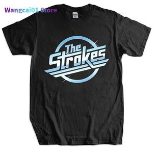 Camisetas masculinas masculino de algodão camiseta no verão The Strokes camiseta de camiseta indie rock banda de rock shirt maior tamanho homme preto t-shirt gload frete 0228h23