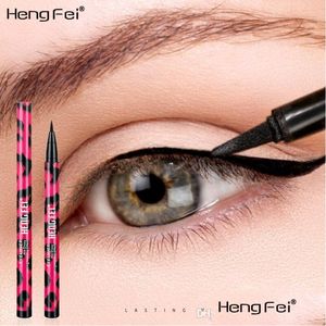 Eyeliner Hengfei Leopard Print Liquid ingen skuggning quik torkande svart ögonfoder blyerts vattentät persistent yrlig fångstmakeupverktyg Dr dhxgq