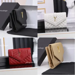 Cassandre Matelasse Compact Tri Fold Wallet Designer Luxury Cassandra Wallets Cion Purse HandleBag Saints Cash Grain De Poudre Embossed Leather Card Holder