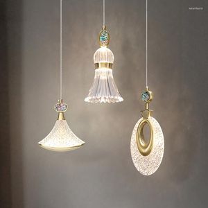 Kolye lambaları Nordic Crystal LED Oturma Odası Yatak Odası Ev Dekoru Kapalı Tespit lambası Modern Işık 90V-220V