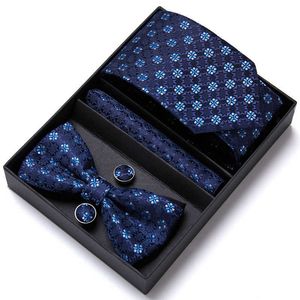 ネックタイは男性向けの新しい品質のネクタイセットハンキーカフリンクボウタイセット花corbatas hombre 75 cm gravata slim tie j230227