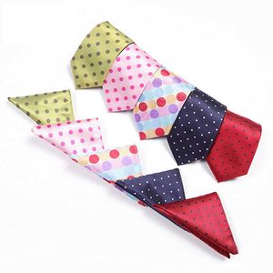 Neck Ties Tie Men Poka Dots Tie Solid Neck Pocket Square Sets For Men Slim Necktie Dot Circle Round Handkerchief Dotted Wedding Gravatas J230227