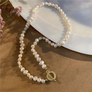 Necklace Earrings Set Luxury Necklaces Freshwater Pearl Choker And Bracelet With Gold Colour OT Buckle For Women Party Jewelry