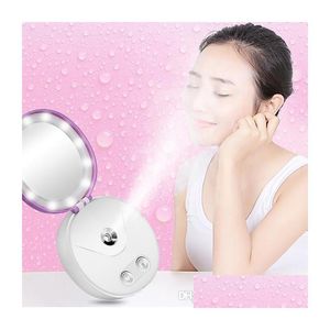 Outras ferramentas de cuidados com a pele MTI Funcional Maquiagem portátil Luzes cosméticos espelho Nano Sprayer de névoa Facial Body Bodyer Face Hidratante Dhil3