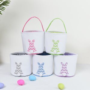 party Easter lovely cartoon bunny bucket striped bunny bucket children's candy gift basket