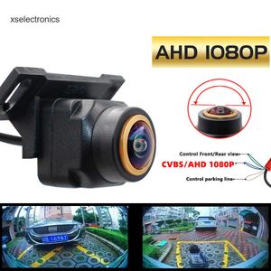 Uppdatera Fisheyes CCD Night Vision AHD 1080p bil bakifrån kamera vidvinkel bakre omvänd Auto Front Camera Universal Parking Assistance Car DVR