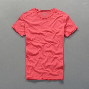 Men's T Shirts Designer Men's T-shirt Short-sleeved Round Neck Double Collar Bamboo Cotton Casual Men Chemise Wholesale Camisetas