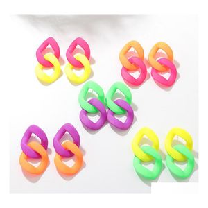 Auto DVR Charm Splice Candy Farbe Acryl Kette Charms Tropfen Ohrringe für Frau Mode koreanische Übertreibung große Schmuck Geschenk Lieferung Dhjp4