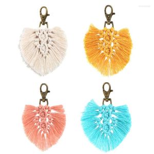 Keychains Exquisite Tassel Boho Key Holder Nice Bag Car Ring Heart Hanging Fashion Jewelry Decor Gift For Women Girl