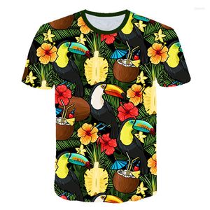 Męskie koszule 2023 Letnia koszula kwiatowa mężczyźni/kobiety seksowne tshirt hawajski liść streetwearu 3D Druku
