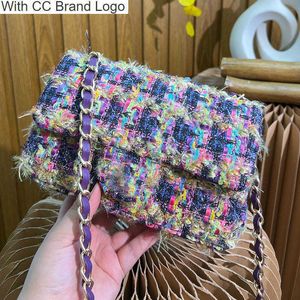 CC Brand Bags de ombro de 20 cm de tweed feminino clássico saco de ombro clássico Trend Luxurys Bolsas de grife de luxo de luxo de luxo