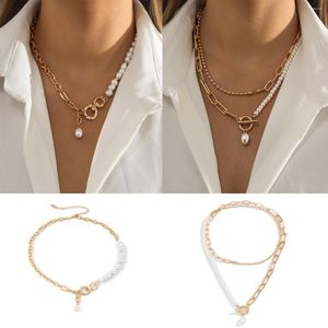 Choker Vintage Faux Pearl Anhänger Kette Halskette für Frauen Hip Hop Modeschmuck