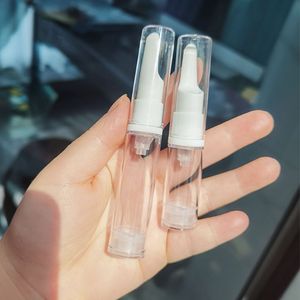 100pcs 5ml 10ml 15ml Clear como sub-atleta de loção de plástico com amostra de soro de bomba de vácuo PP Divida garrafa sem ar sem ar para viagem