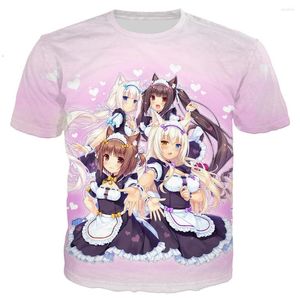 T-shirt da uomo Cool Shirt Uomo / donna Nekopara Chocola Vanilla T-shirt stampate 3D T-shirt manica corta stile Harajuku Streetwear Top Tee