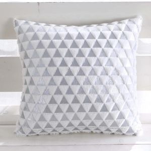 Pillow Bronzing Geometric 43x43cm Cover Soft Cozy Short Plush Sofa Chair Pillowcase Warm Comfortable