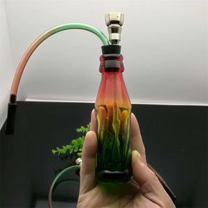 Rökningstillbehör Nya Europa och Americaglass Pipe Bubbler Rökning Pipe Vatten Glas Bong färgad koksflaska och glasvattenflaska