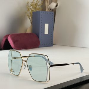 Topp lyxdesigner solglasögon för kvinnor Klassiskt sommarmode 0817S Style Metal Oval-ram Eye Glasses UV Protection Lens 0817