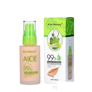 Foundation 40 ml aloes proszek pocałunek Piękna płyn makijaż twarz 2 kolory upuszczenie dostawy zdrowie dhipd