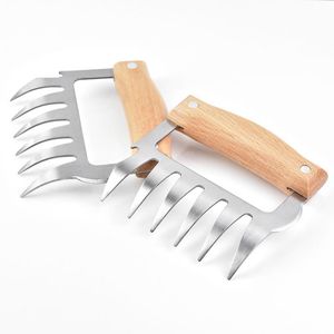 Utensili Accessori 2 pezzi Utensile da taglio per artigli d'orso Separatore per manico in legno in acciaio inossidabile Cucina Cucina Utensili da cucina Barbecue all'aperto