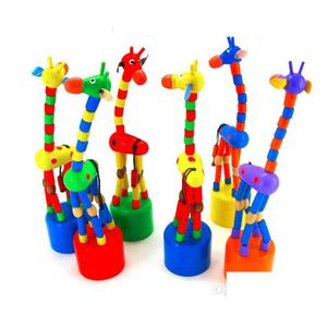 Strollers# Colorf Wooden Blocks Rocking Giraffe Toy For Baby Stroller Toddler Kids Educational Dancing Wire Toys Pram Accessories Dr Dhflr