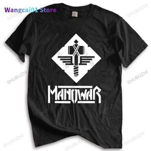 Męskie koszulki Nowe przyjechane małże koszulki Manowar Rock Band Casual Sportswear Mens Hip Hop Mens T-sens