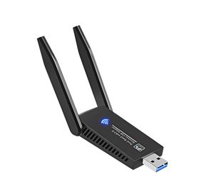 Cartão de rede sem fio 1300 Mbps Receptor WiFi USB sem driver sem driver de banda dupla