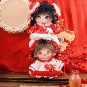 Tale de mesa para 20 cm de algodão Doll Toy Cosplay Acessórios Presente Kawaii Winter Suit Dress Headwera Sweet Cute Roush