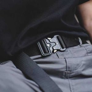 Belts New tactical belt quick release outdoor military belt soft real nylon sports accessories men and women black belt Plastic buckle Z0228