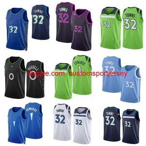 Niestandardowe wydrukowane Anthony 1 Edwards Basketball Jerseys D'Angelo 0 Russell 32 Towns Ricky 22 Beverley 5 Malik Beasley Jarred Vanderbilt McDaniels City Men Jersey