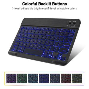Mini Wireless Keyboard Bluetooth Keyboard Led Rechargeable Backlit Keyboards For Tablet Phone 10 inch Size