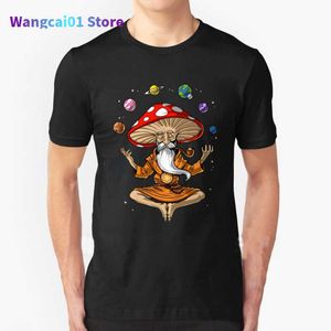 Мужские футболки Magic Mushrooms Tshirt Magic Mushroom Buddha Streetwear Смешная черная одежда мужская футболка Tops Tees Hippie Shrooms Psychedelic 0301H23