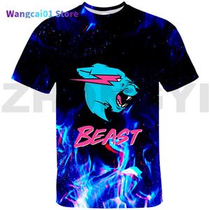 T-shirty męskie Hip Hop 3D Anime Mr Wolf Beast Błyskawica Kot T-shirty Topy Tee Oversize Tshirt Streetwear Letnie męskie ubrania Graficzne T-shirty 0228H23
