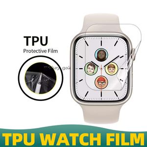 Volledige dekking Volledige lijm Siliconen Hydrogel TPU Film Sensitieve aanraking met Smart Watch Screen Protector voor Apple Watch S7 S8 Ultra 49mm 45 mm 41 mm 40 mm 44 mm 42 mm 38 mm 38 mm 38 mm