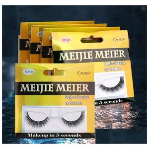 False Eyelashes One Touch Lengthening Gel Lash Gold Packing Box Transparent Dust Er Cross Border Self Adhesive Eye Lashes Drop Deliv Dhnyv