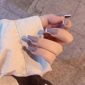 False Nails 24st Fantastic Fashionable Loptable Long Style Fake Frosted Full Cover Wearable Cool Färdiga naglar RP