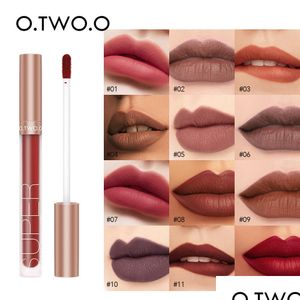 Läppglans o.two.o 12 färger matt veet naken läppar makeup lipgloss vattenpoof långvarig flytande läppstift droppleverans hälsa skönhet dhx4q