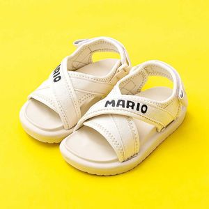 Sandali New Summer Toddler Boys Sandali Canvas Solid Scarpe da esterno per bambini Ragazzi Fashion Sandali traspiranti Scarpe da spiaggia Z0225