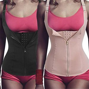 Fajas Reductoras Colombianas Body Shaper Vest女性ウエストトレーナーCincher Zipper Tummy Control Corset Slimming Slimming Upright Posure Y20198W