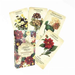 Kart Oyunları Botanik İlham Oracle Kartları Gizemli Kehanet Tarot Güverte Board Oyunu DHCKB için Zarif Çiçek Tasarımı