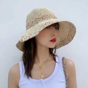 Breitkrochhelme Bucket Hats Patchwork Weitkehner Eimerhüte 2024 - Stylish Stroh Sun Beach Cap Fedora Hut für Männer und Frauen