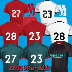 Katoen 22 23 voetbalshirts Nieuw seizoen Rood 2022 2023 Voetbaloverhemden Mannen Kids Kits Uniform