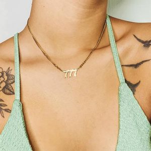 Pendant Necklaces Angel Number For Women 111 222 333 444 555 666 777 888 999 Necklace Stainless Steel Choker BFF Jewelry
