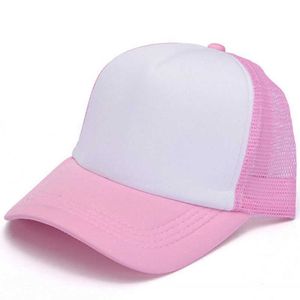 ボールキャップ女性プレーンメッシュバックフォームトラッカーハット男性用の空白の野球帽子夏ドライバー帽子ブラックネイビーピンクレッドブルーイエローL230228